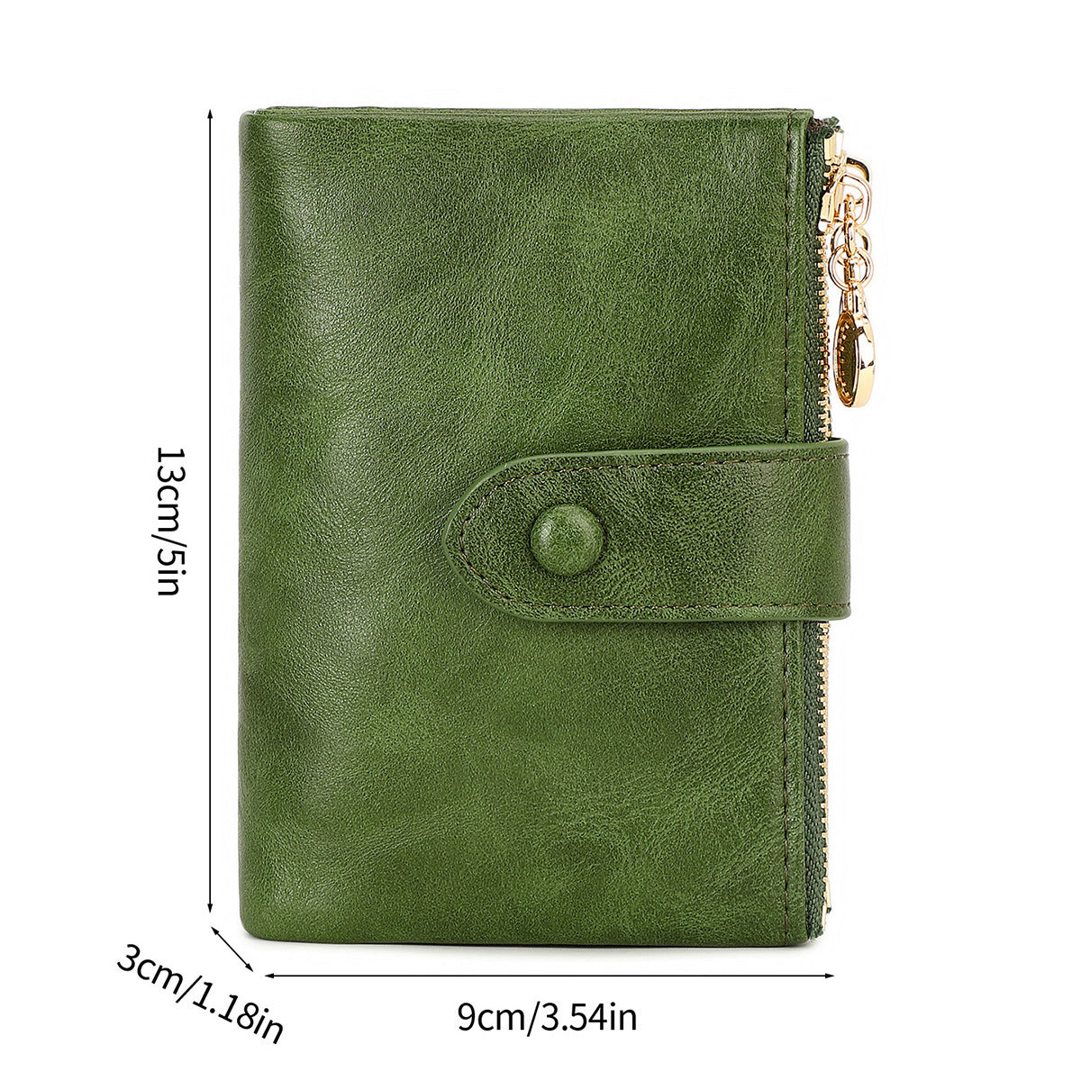 Women's Simple Trifold Double Zipper Short Ladies Wallets