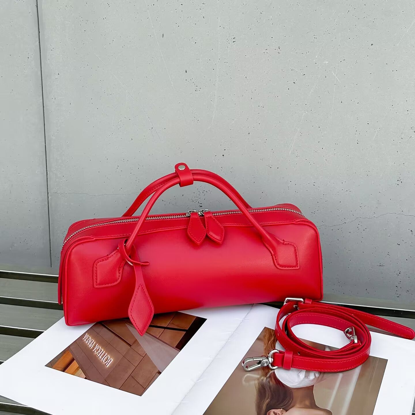 Versatile Women's Leather French Minority Baguette Armpit Bags