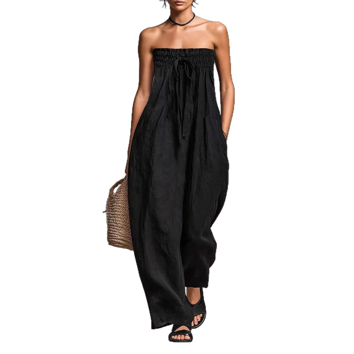 Cool Women's Spring Tube Smocking Strapless Tops