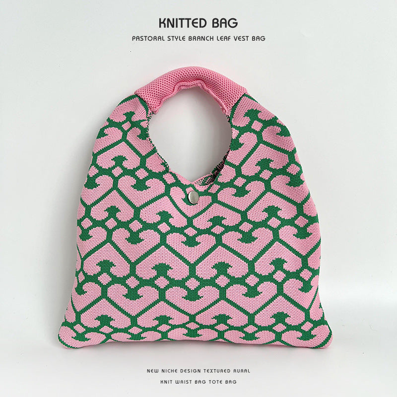 Women's Pretty Crocheted Woven Underarm Wrist Handbags