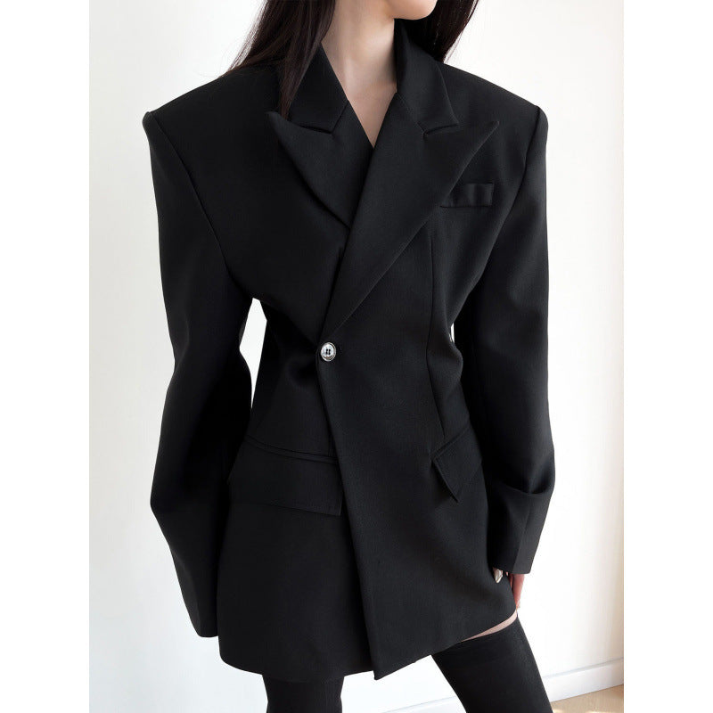 Black Female Temperament Go-getter Style Mid-length Blazers