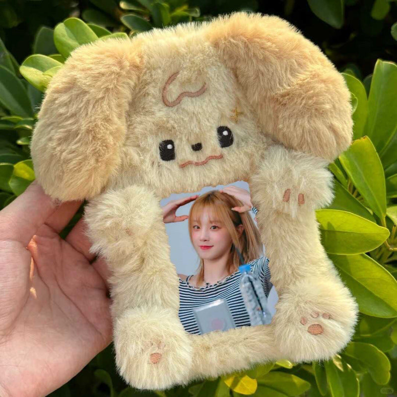 Cute Puppy Cover Plush Protective Meal Card Holder