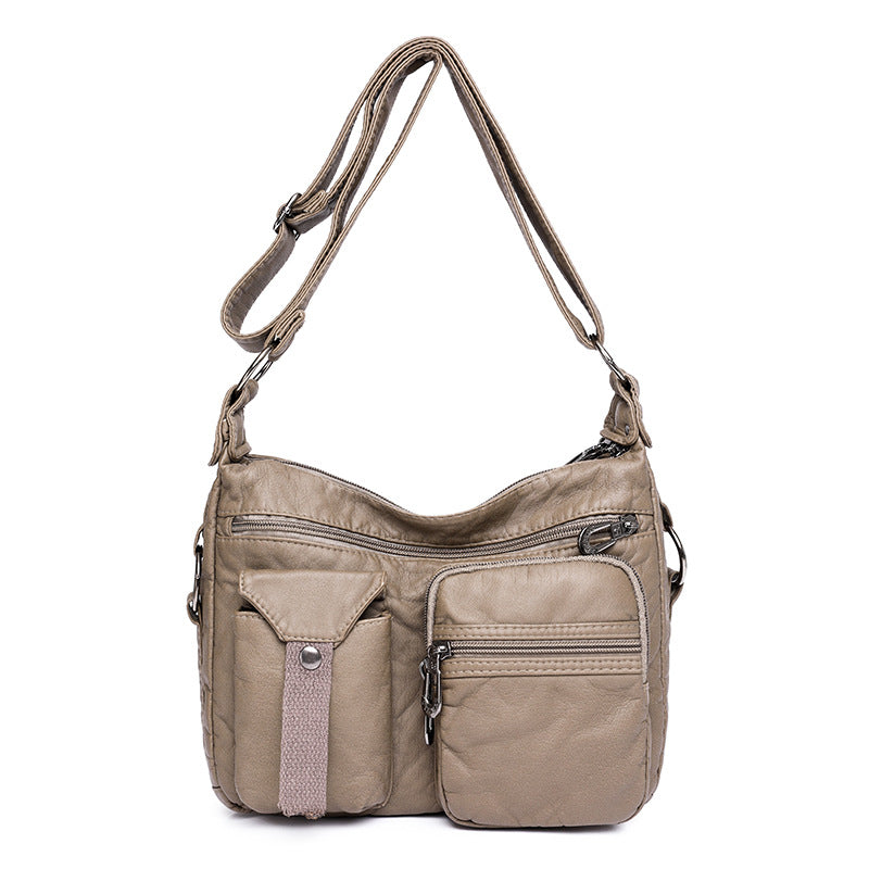 Women's Washed Leather Mother Fashionable Large Capacity Bags