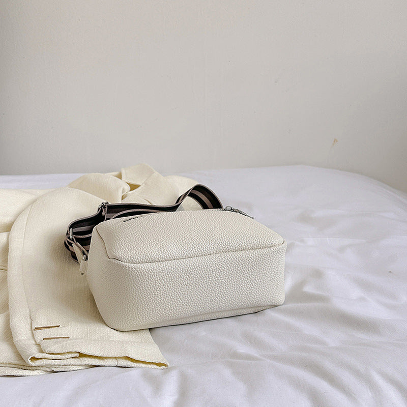 Women's Trendy Pure Color Wide Strap Shoulder Bags