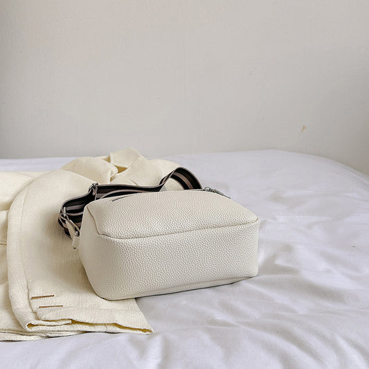 Women's Trendy Pure Color Wide Strap Shoulder Bags