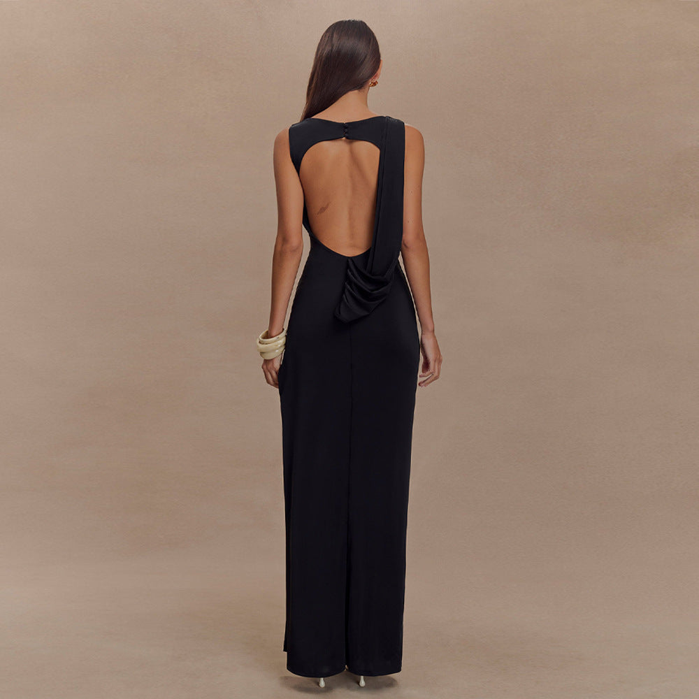 Sleeveless Split Long Dress Elegant Slim Dresses