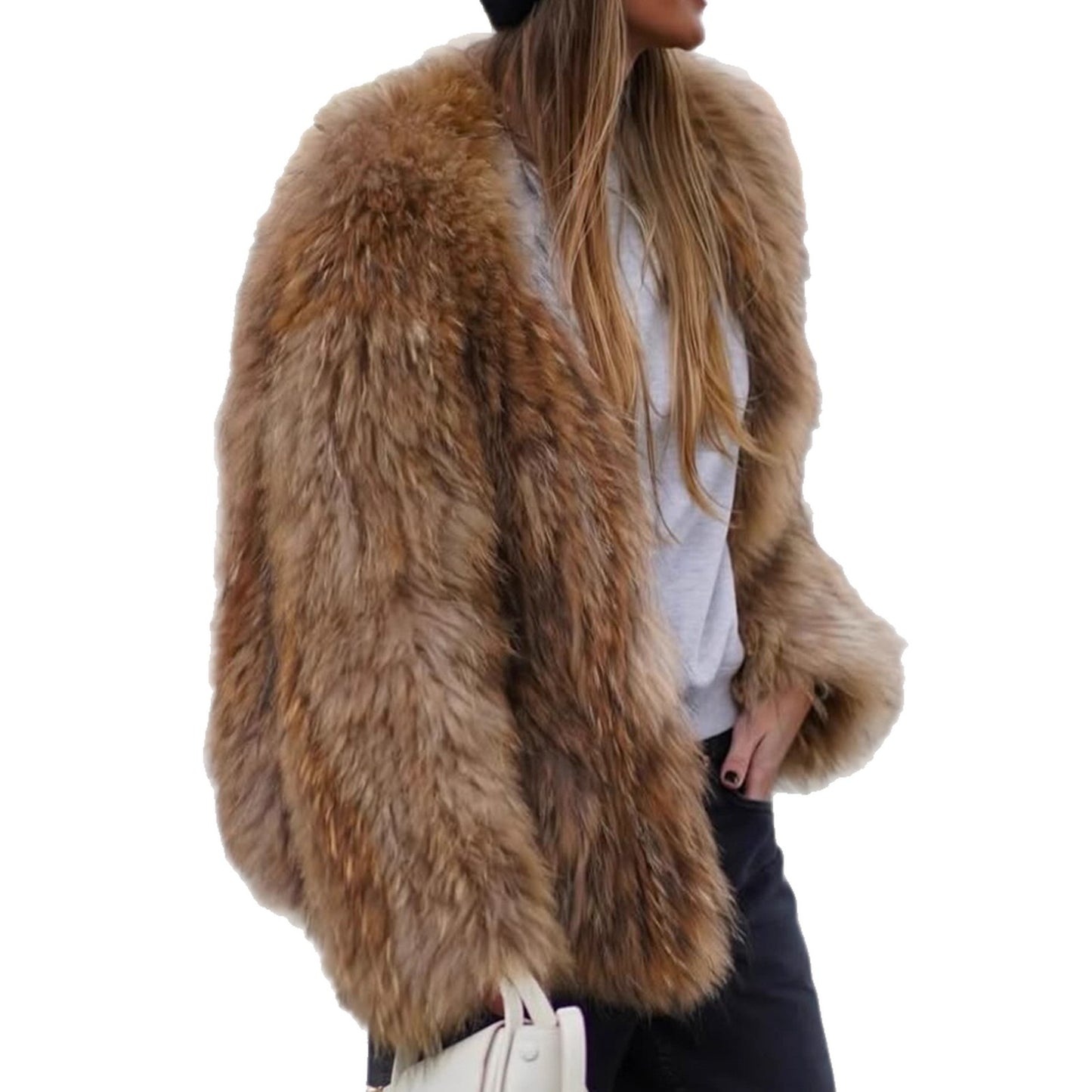 Women's Kai Kuo Elegant Graceful Plush Long-sleeved Coats