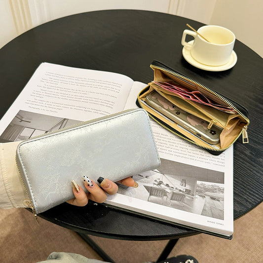 Long Zipper Multiple Slots Large Capacity Ladies Wallets