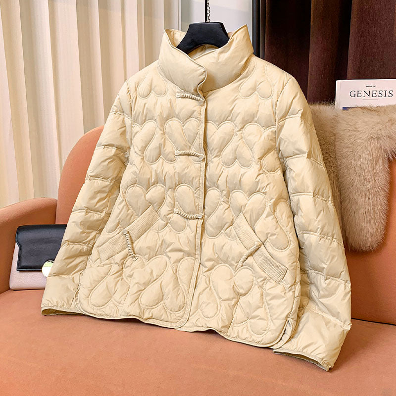 Chinese Style Retro Buckle Lightweight Down Female Jackets