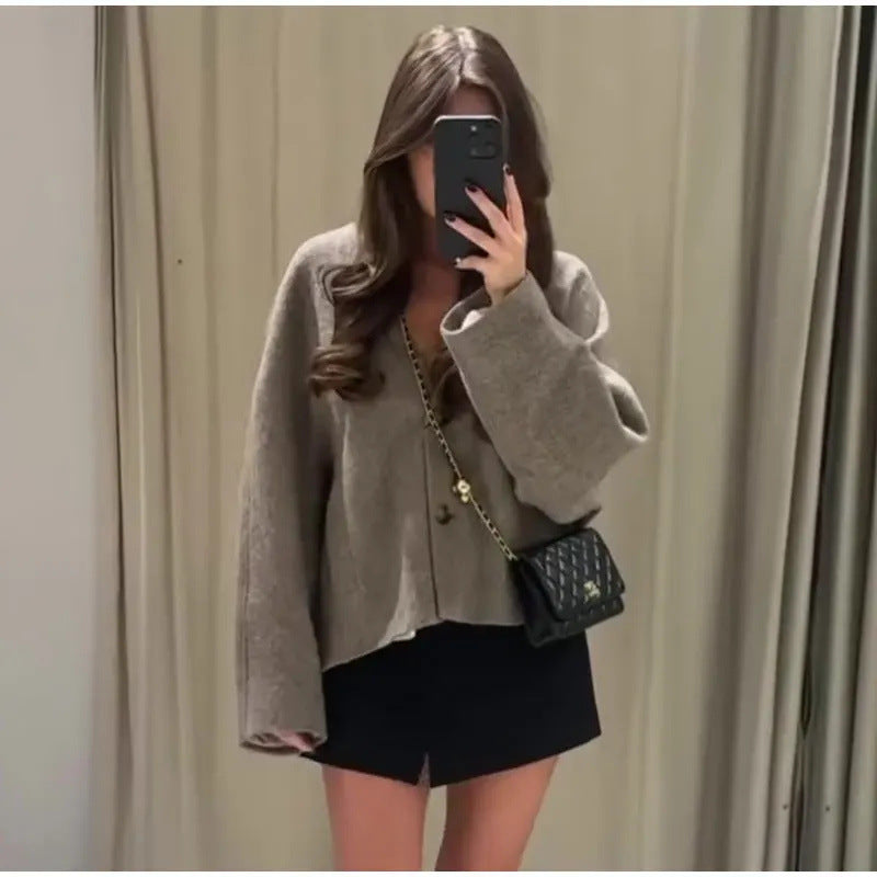 Women's Trendy Loose Double-breasted Long-sleeved Pocket Jackets