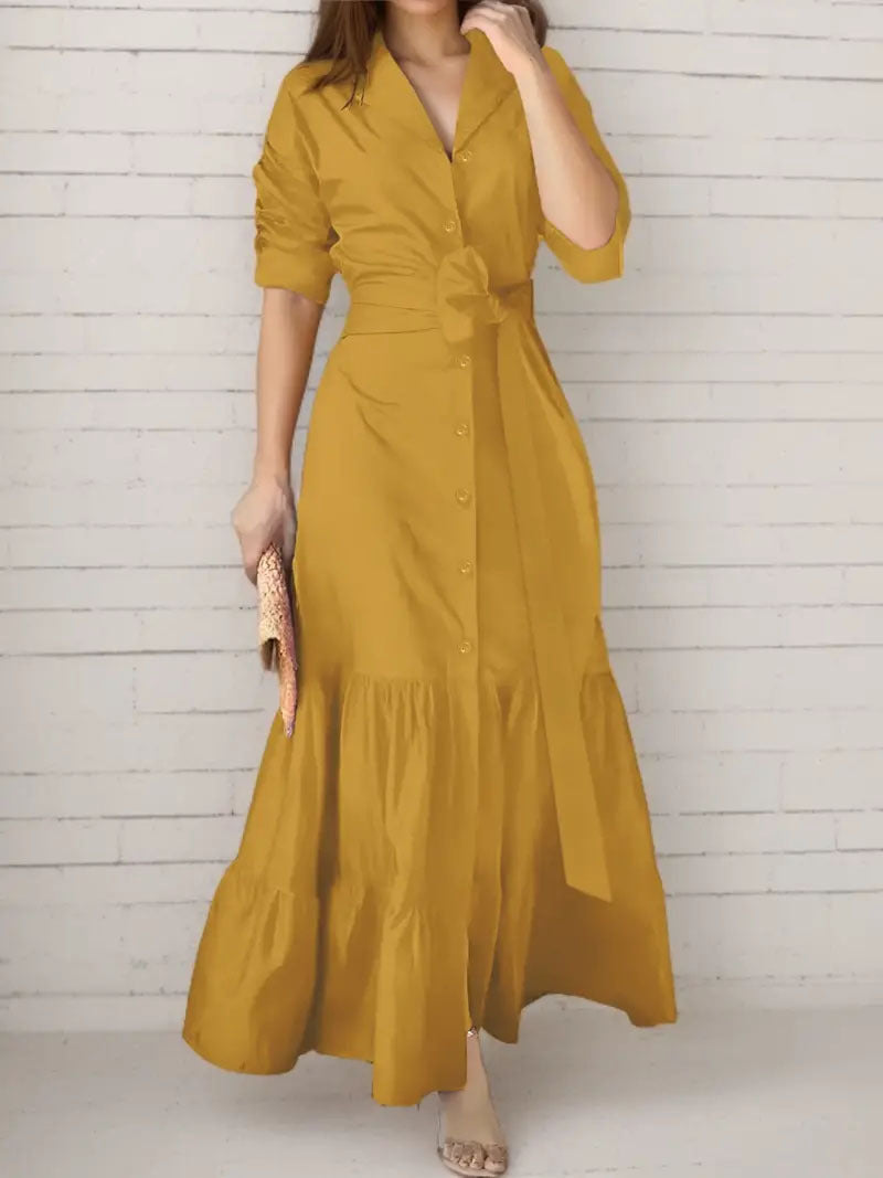 Women's Temperament Bohemian Exotic Vacation Printed Mid-length Dresses