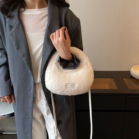 Women's Design Lamb Wool Fashionable Korean Style Handbags