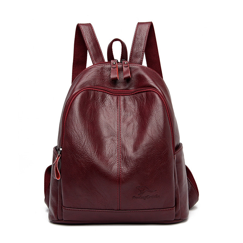 Women's Elegant Korean Fashionable Soft Leather Backpacks