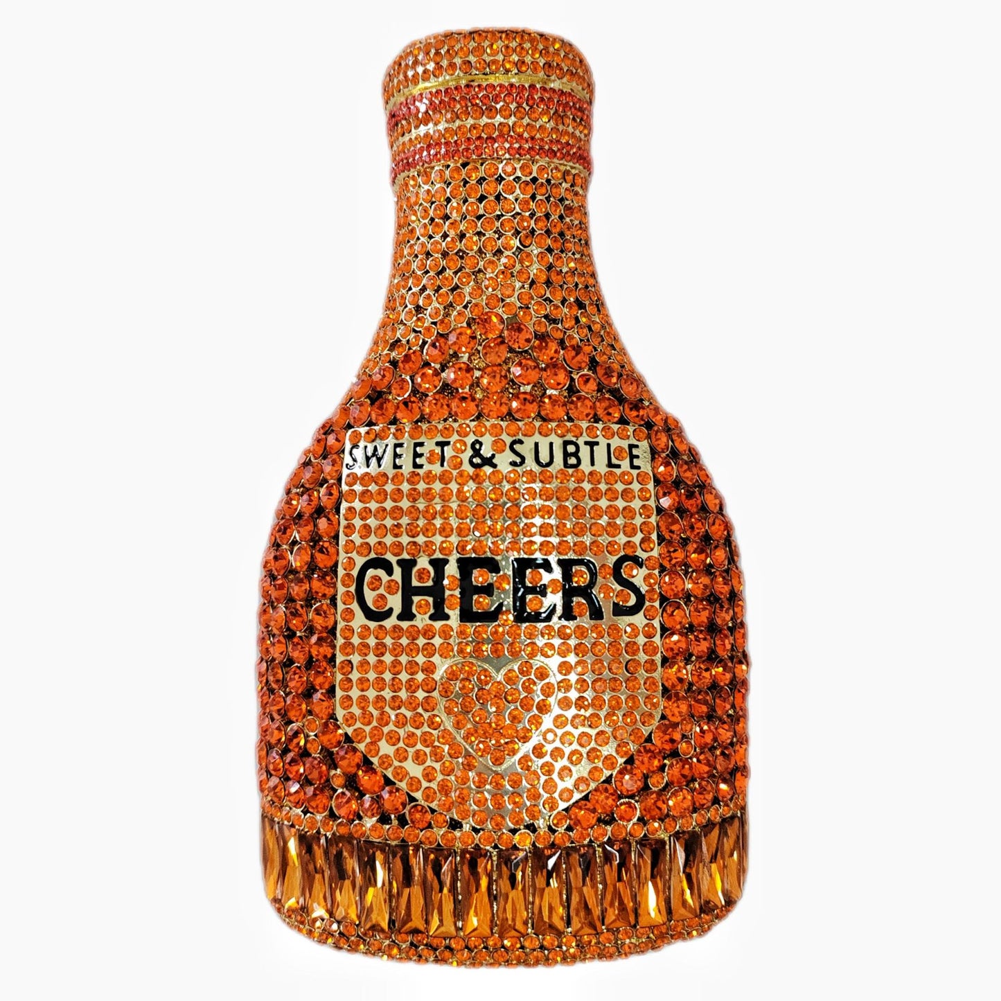 Women's Champagne Bottle Hollow Jeweled Dinner Banquet Evening Bags