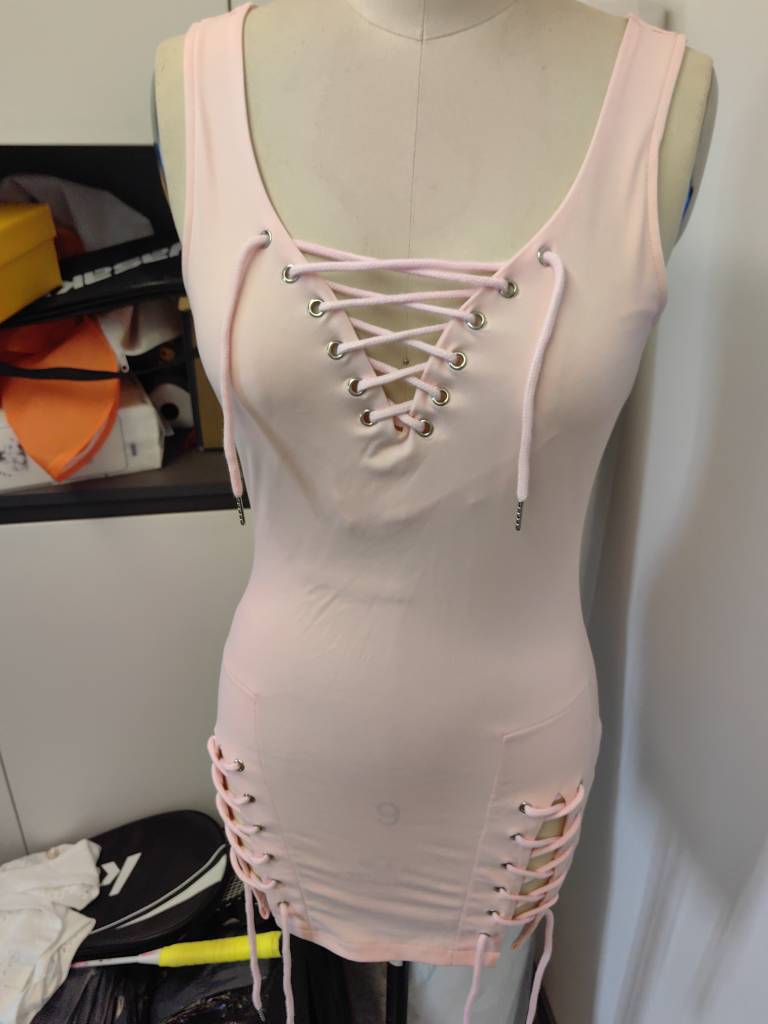 Women's Solid Color Deep Sexy Lace Up Dress