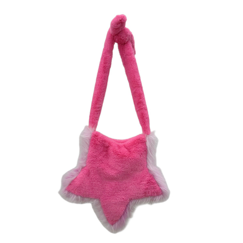 Plush Five-pointed Star Fur Millennium Sweet Handbags