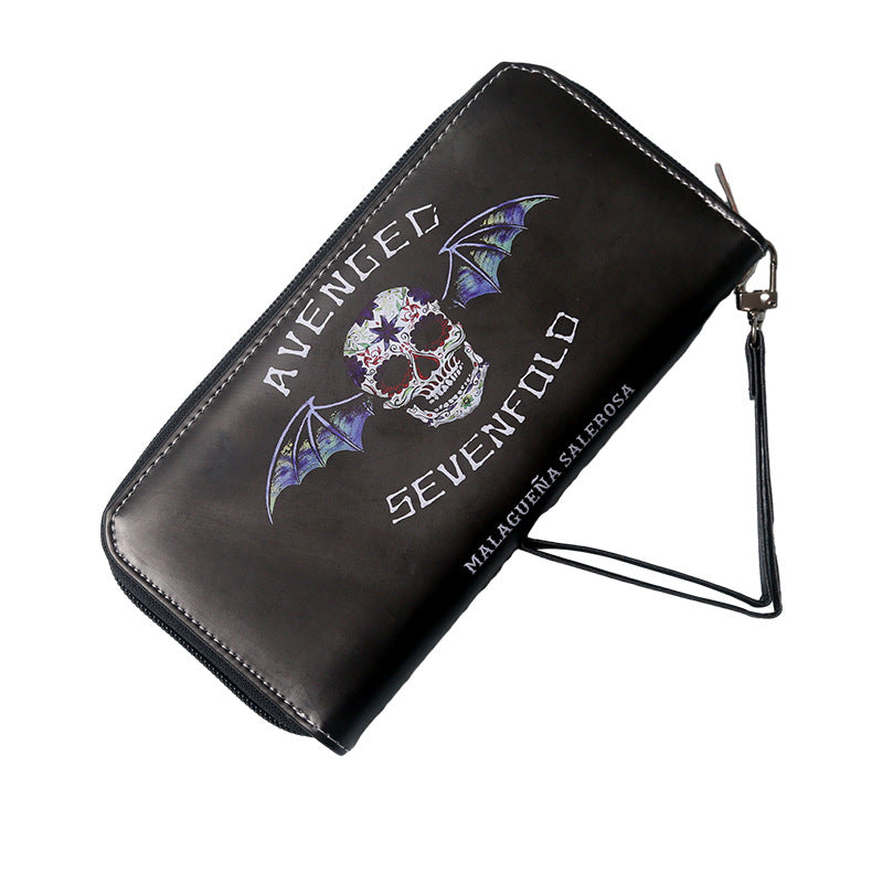 Women's & Men's & Vintage Bat Print Long Large Ladies Wallets