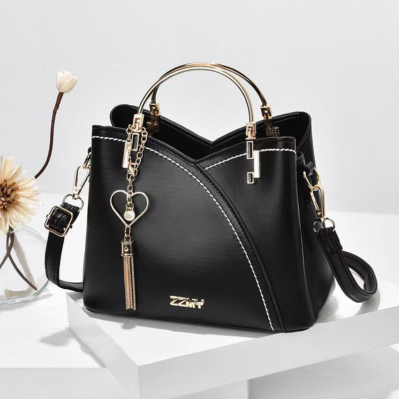 Women's Korean Style Contrast Color Quality Large Handbags