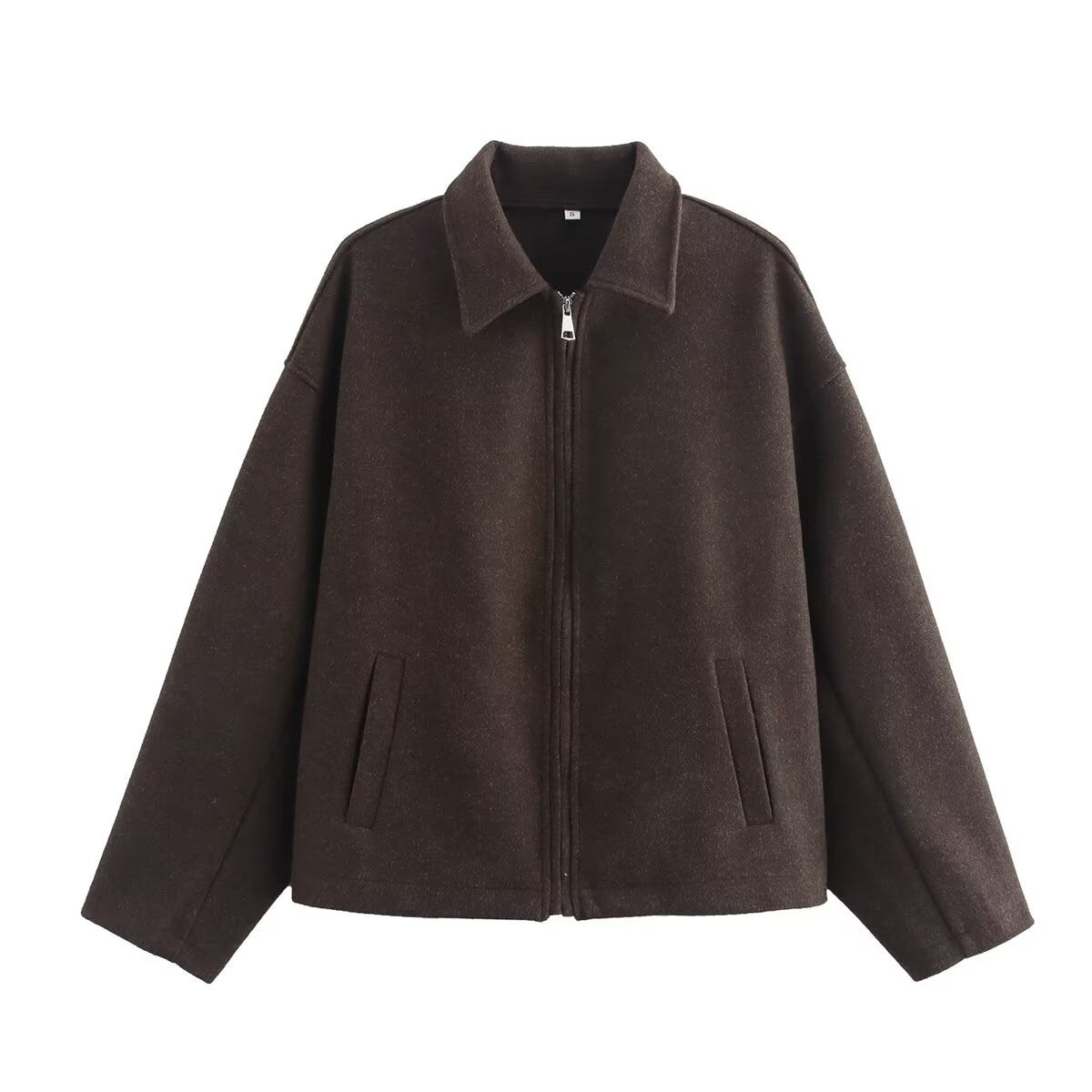 Women's Fashion Three-color Solid Color Wide Zipper Coats