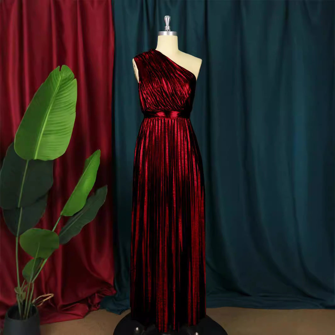 Women's Large Backless Dress Swing Pleated For Dresses