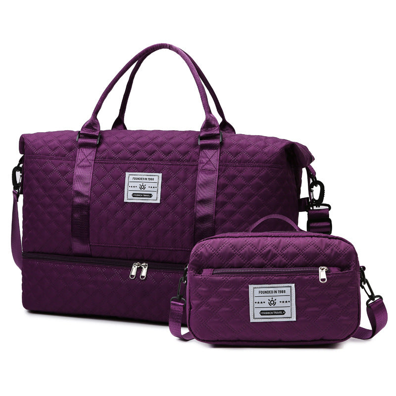 Short-distance Rhombus Dry Wet Separation Yoga Fitness Large Capacity Travel Bags