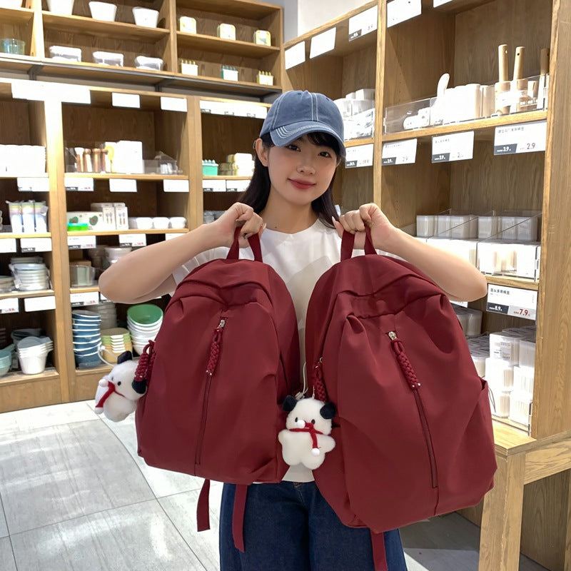 Size Simple Junior Senior High Lightweight Camp Middle School Students' Schoolbags