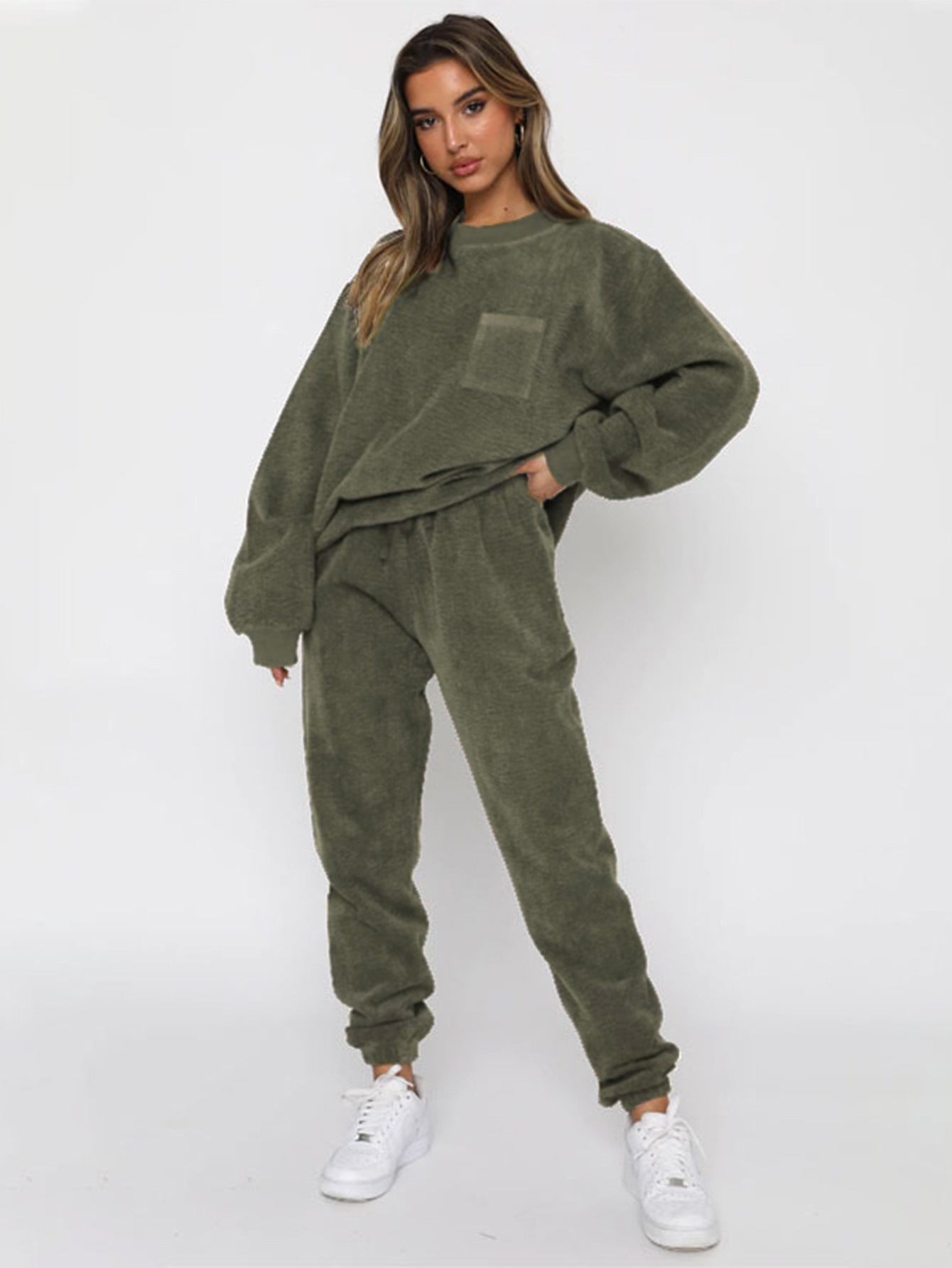 Women's Fashion Sports Leisure Loose Round Neck Long Suits