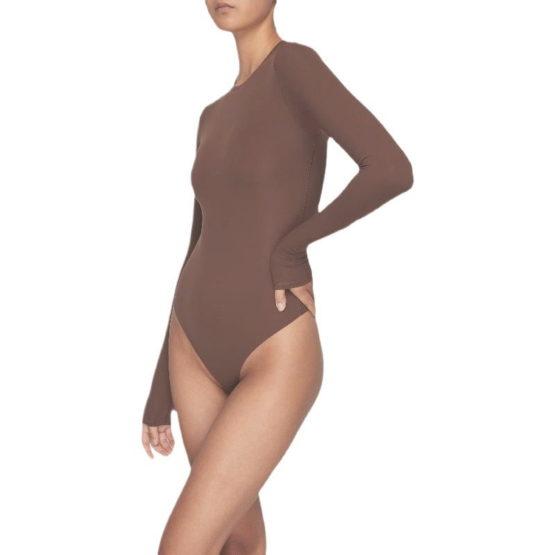 Women's Now Long-sleeved One-piece T-shirt Bottoming Shirt Jumpsuits
