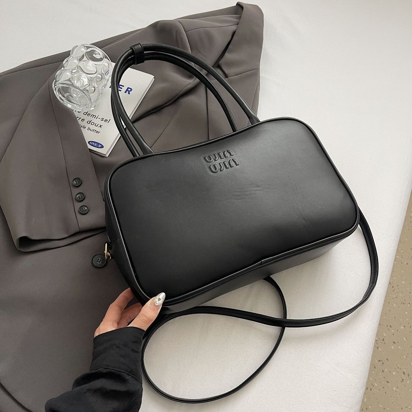 Portable Bowling Female Boston Large Capacity Handbags