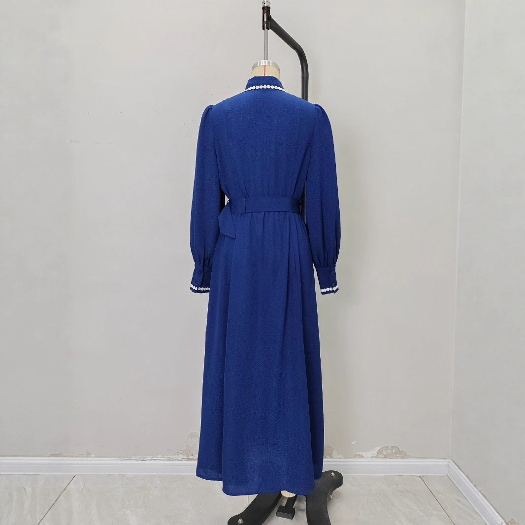Collar Windbreaker Fashion Design Sleeve Metal Dresses