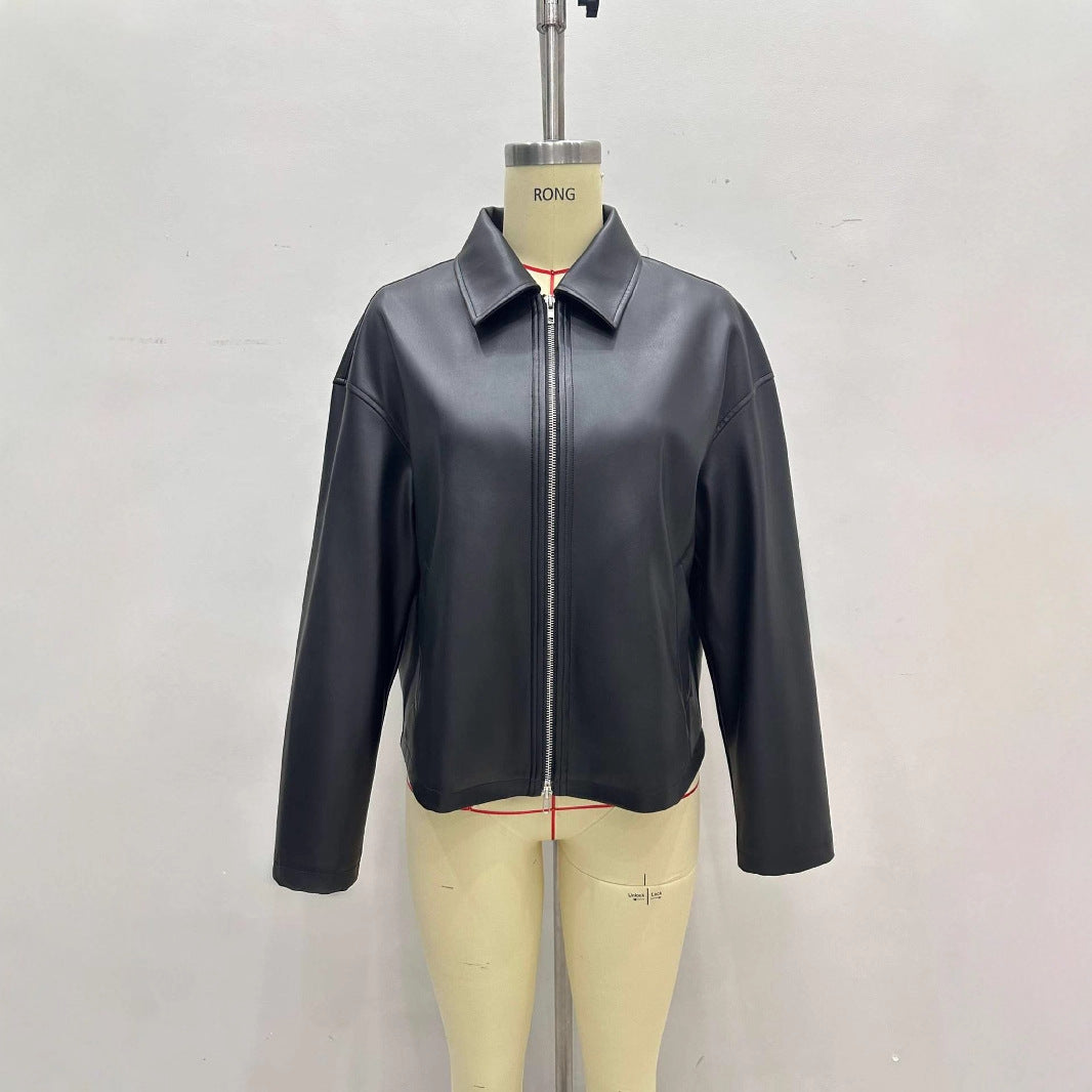 Zipper With Double Pockets Black Cropped Jackets