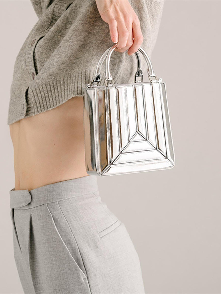 Women's Design High-grade Contrast Color Pleated Fashion Handbags