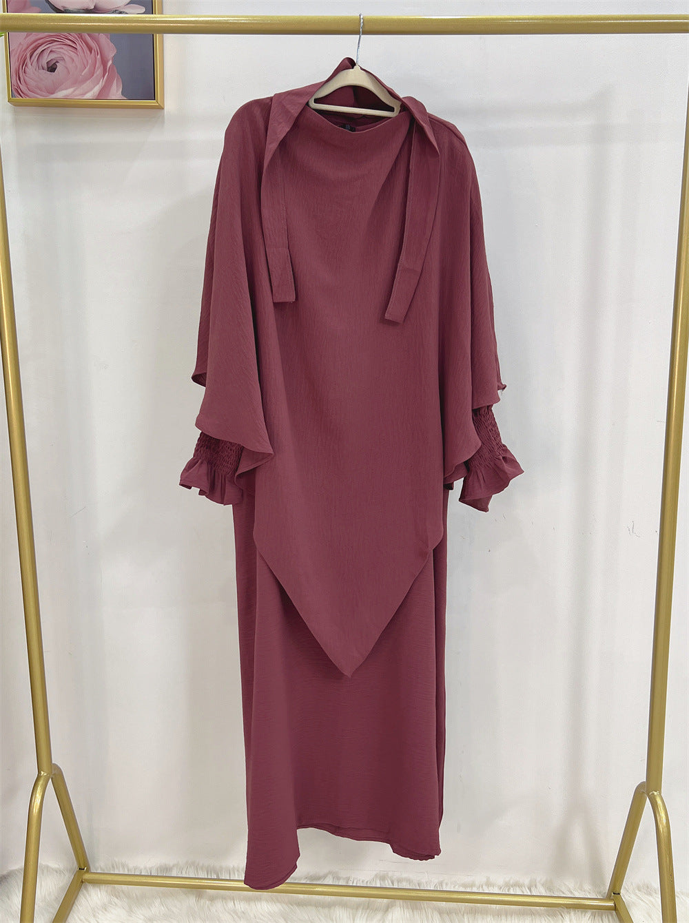 Turkey Solid Color Dress With Headscarf Dresses