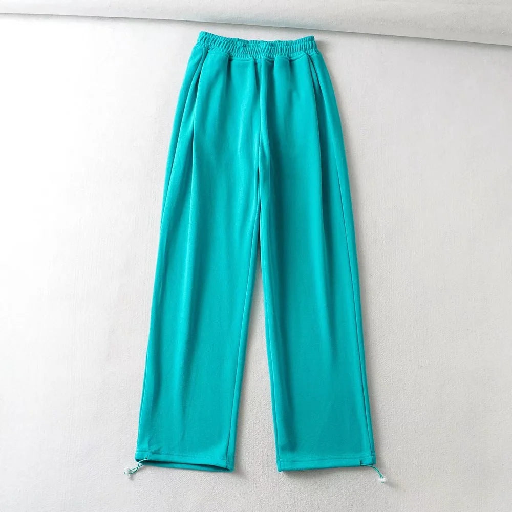 Women's Fashion Autumn Elastic High Waist Two-way Pants
