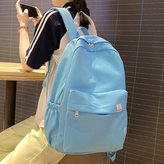 Soft Solid Color Large Capacity Female Backpacks