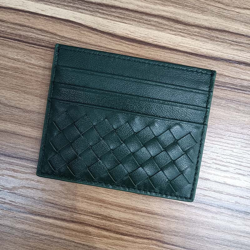 Women's & Men's & Name Sheepskin Woven Lightweight Clamp Card Holder