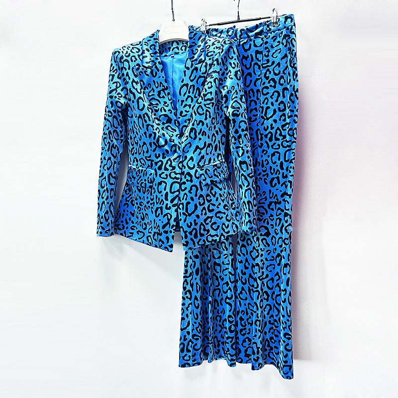 Gold Veet Catwalk Professional Leopard Print Suits