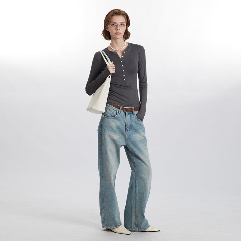 Hot Style Slim Fit Single-breasted Long Blouses