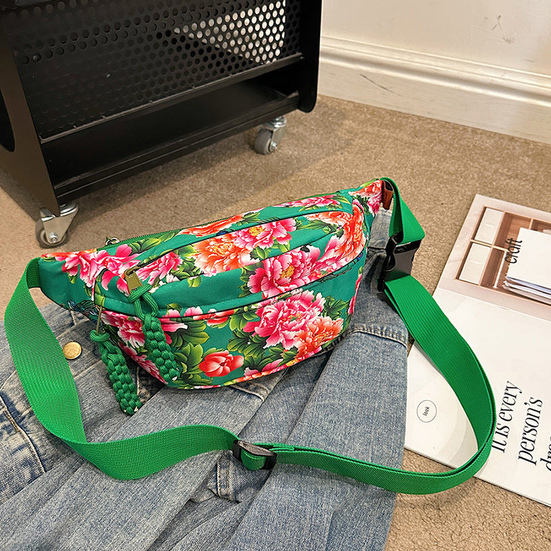 Women's & Men's & Northeast Big Flower National Fashion Men's Messenger Bags