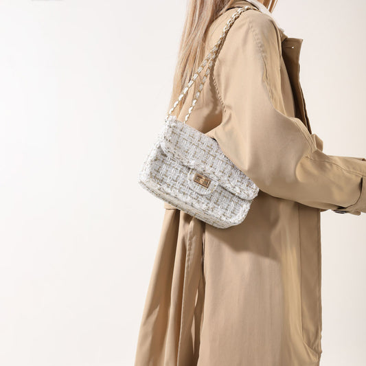 Woven Niche Temperament Chic Woolen Chain Shoulder Bags