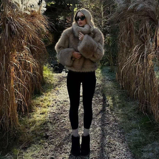 Women's Street Fashion Faux Fur Effect Jackets