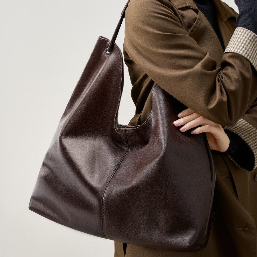 Women's Textured Underarm Vegetable Tanning Leather Crossbody Bags