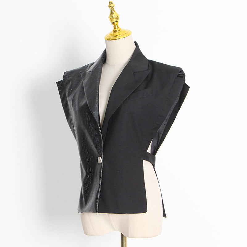 Women's Fashion Locomotive Style Female Hollow Design Sexy Vests