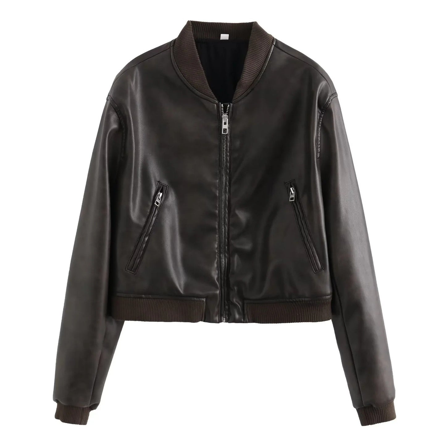 Fashion Slim Autumn Stand Collar Motorcycle Coats