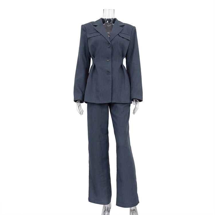 Women's Spring High-grade Lapel Waist Tight Casual Suits