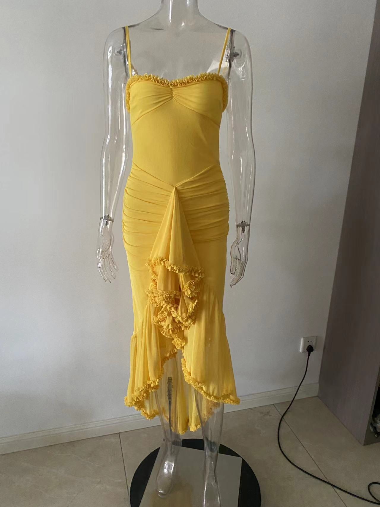 Long Dress Hot Temperament Asymmetric Holiday Dresses