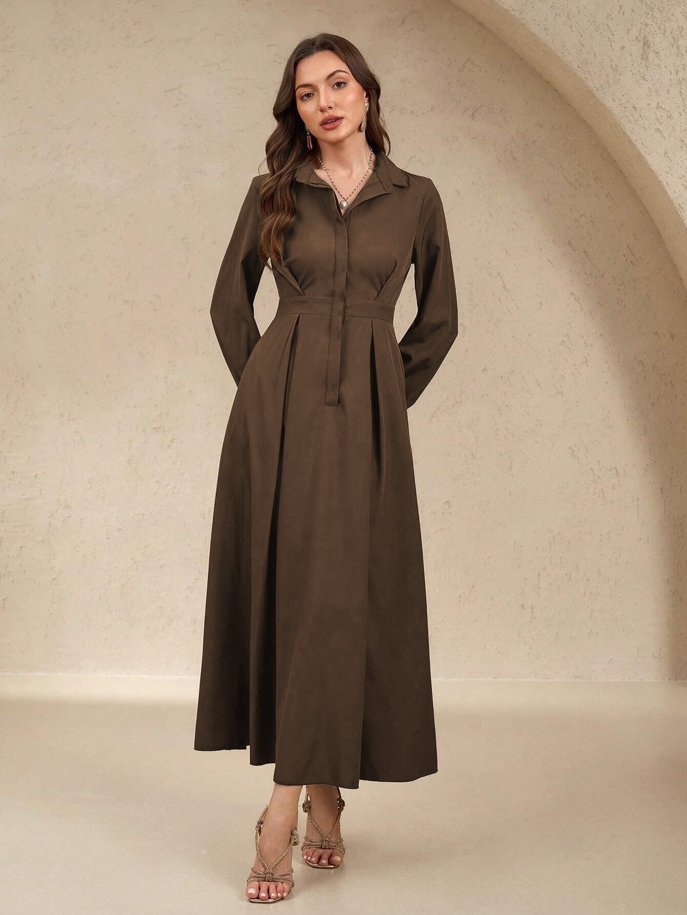 Women's Sleeve Fashion Elegant Big Hem Business Dress