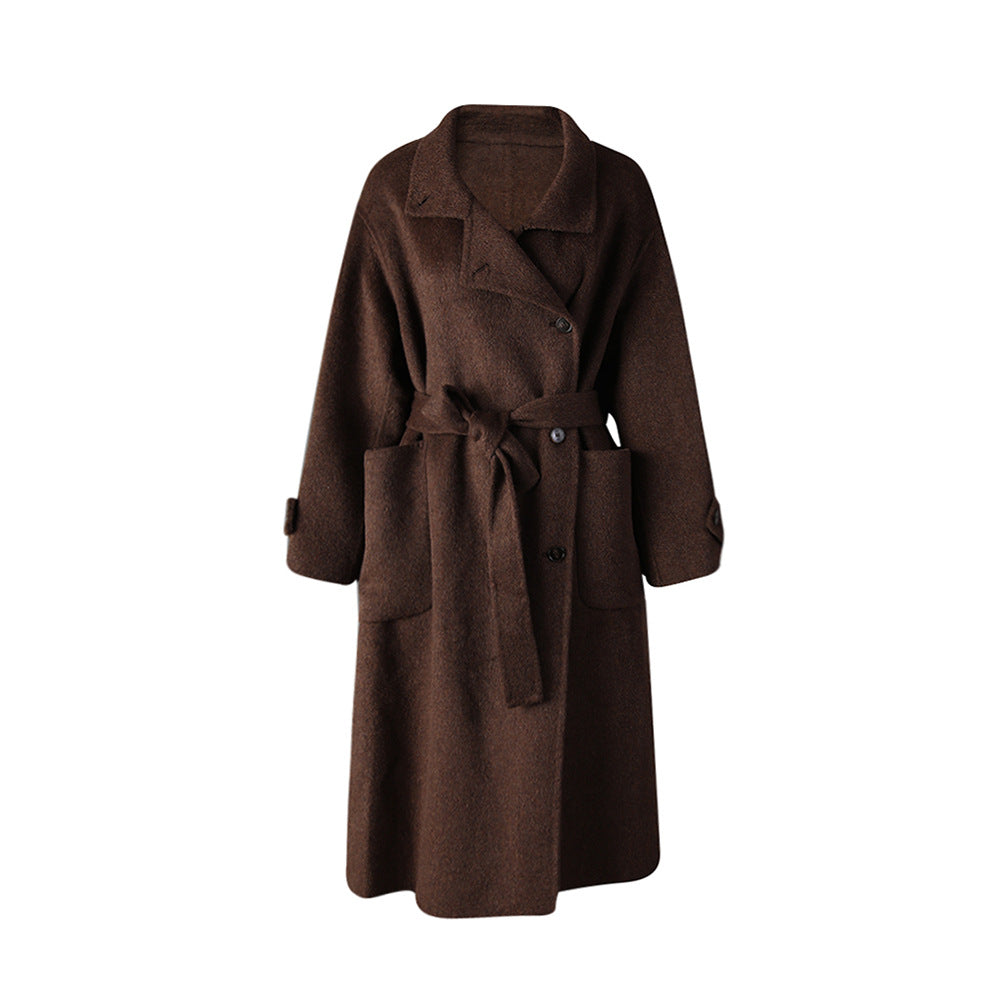 Women's High-grade Graceful Fashionable Double-sided Woolen Large Coats