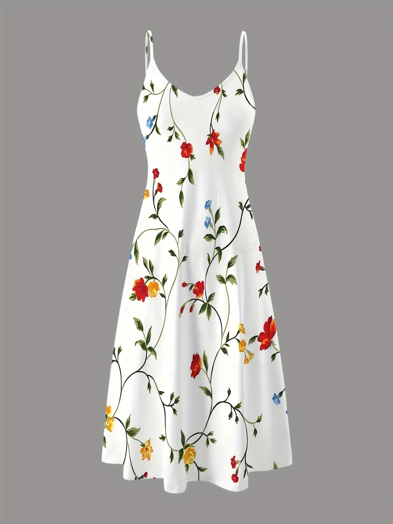 Floral Printed Sling Elegant Graceful Sleeveless Dress