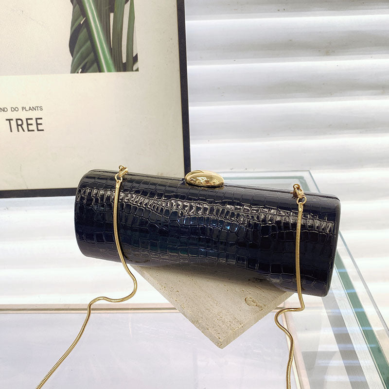 Brown Crocodile Stripe Baguette Clutch Fashion Haulage Motor Crossbody Bags